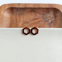 Load image into Gallery viewer, Hexagon Studs - Walnut
