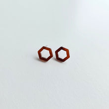 Load image into Gallery viewer, Hexagon Studs - Walnut