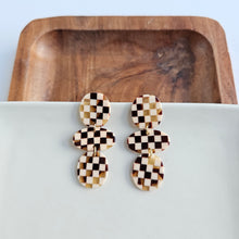 Load image into Gallery viewer, Florence Earrings - Brown Checker
