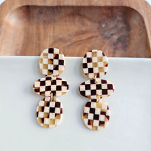 Load image into Gallery viewer, Florence Earrings - Brown Checker