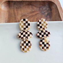 Load image into Gallery viewer, Florence Earrings - Brown Checker
