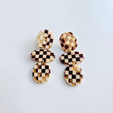 Load image into Gallery viewer, Florence Earrings - Brown Checker