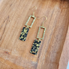 Load image into Gallery viewer, Raya Earrings - Black Gold Flake
