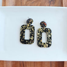 Load image into Gallery viewer, Margot Earrings - Black Gold Flake
