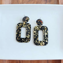 Load image into Gallery viewer, Margot Earrings - Black Gold Flake
