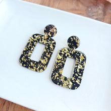 Load image into Gallery viewer, Margot Earrings - Black Gold Flake