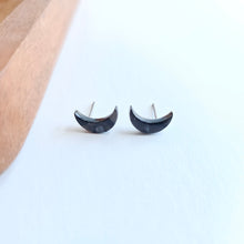 Load image into Gallery viewer, Moon Studs - Black