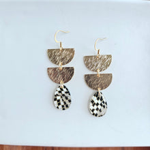 Load image into Gallery viewer, Aria Earrings - Black Shimmer Checker
