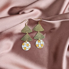 Load image into Gallery viewer, Anya Earrings - Golden Checker
