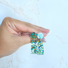 Load image into Gallery viewer, Mia Earrings - Aqua Confetti