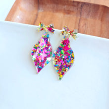 Load image into Gallery viewer, Christmas Ornament Earrings - Pink Sparkle
