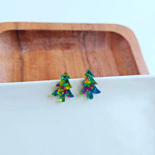 Load image into Gallery viewer, Christmas Tree Studs - Green Sparkle
