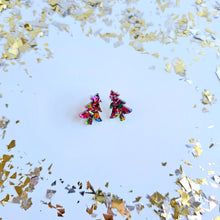 Load image into Gallery viewer, Christmas Tree Studs - Pink Sparkle