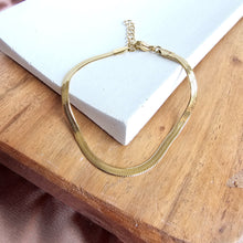 Load image into Gallery viewer, Luxe Gold Herringbone Bracelet
