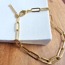 Load image into Gallery viewer, Luxe Gold Paper Clip Bracelet

