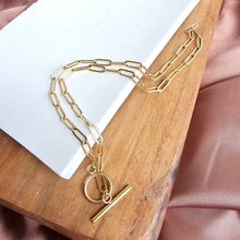 Load image into Gallery viewer, Luxe Gold Paper Clip Chain - 16&quot;
