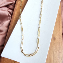 Load image into Gallery viewer, Luxe Gold Paper Clip Chain - 20&quot;
