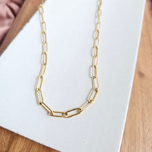 Load image into Gallery viewer, Luxe Gold Paper Clip Chain - 18&quot;