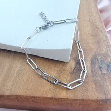Load image into Gallery viewer, Luxe Silver Paper Clip Bracelet