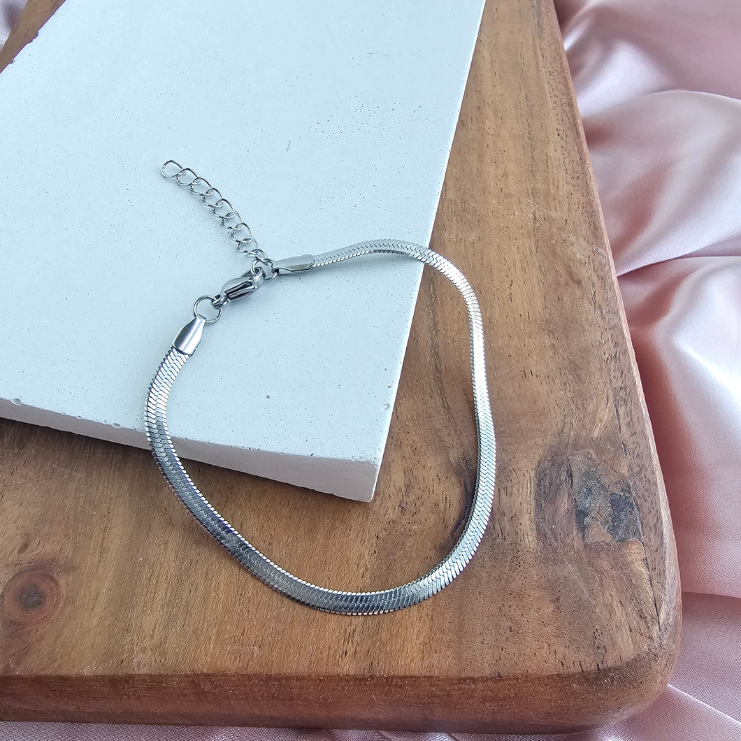 Luxe Silver Herringbone Bracelet