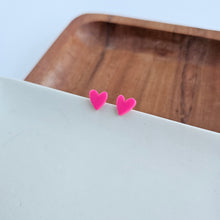 Load image into Gallery viewer, Hand Drawn Heart Studs - Hot Pink