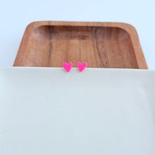 Load image into Gallery viewer, Hand Drawn Heart Studs - Hot Pink