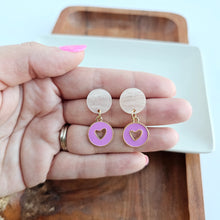 Load image into Gallery viewer, Amora Heart Earrings - Purple