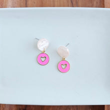 Load image into Gallery viewer, Amora Heart Earrings - Pink
