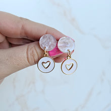 Load image into Gallery viewer, Amora Heart Earrings - White
