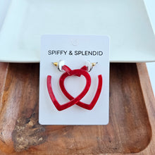 Load image into Gallery viewer, Heart Hoops - Red

