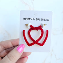 Load image into Gallery viewer, Heart Hoops - Red