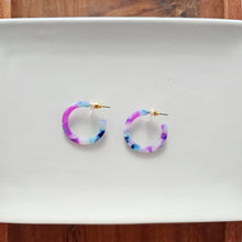 Load image into Gallery viewer, Cam Mini Hoops - Purple Party