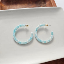 Load image into Gallery viewer, Camy Hoops - Aquamarine