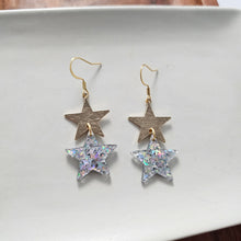 Load image into Gallery viewer, Starry Earrings - Silver Glitter
