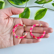 Load image into Gallery viewer, Camy Hoops - Tropical Pink
