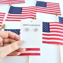 Load image into Gallery viewer, Star Studs - Silver Glitter
