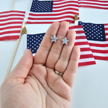 Load image into Gallery viewer, Star Studs - Silver Glitter
