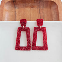 Load image into Gallery viewer, Avery Earrings - Red Glitter
