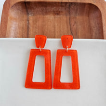 Load image into Gallery viewer, Avery Earrings - Orange Glitter
