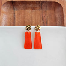 Load image into Gallery viewer, Mia Mini Earrings - Orange Glitter
