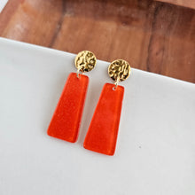 Load image into Gallery viewer, Mia Mini Earrings - Orange Glitter
