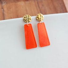 Load image into Gallery viewer, Mia Mini Earrings - Orange Glitter
