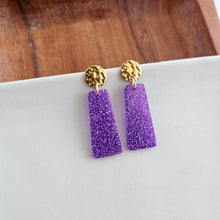 Load image into Gallery viewer, Mia Mini Earrings - Purple Glitter
