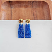 Load image into Gallery viewer, Mia Mini Earrings - Blue Glitter
