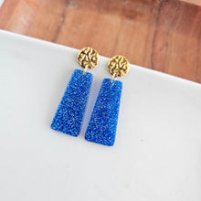 Load image into Gallery viewer, Mia Mini Earrings - Blue Glitter
