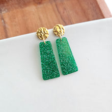 Load image into Gallery viewer, Mia Mini Earrings - Green Glitter
