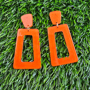 Avery Earrings - Orange Glitter