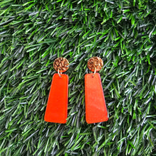 Load image into Gallery viewer, Mia Mini Earrings - Orange Glitter
