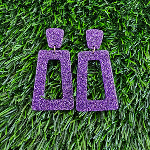 Avery Earrings - Purple Glitter