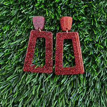 Load image into Gallery viewer, Avery Earrings - Red Glitter
